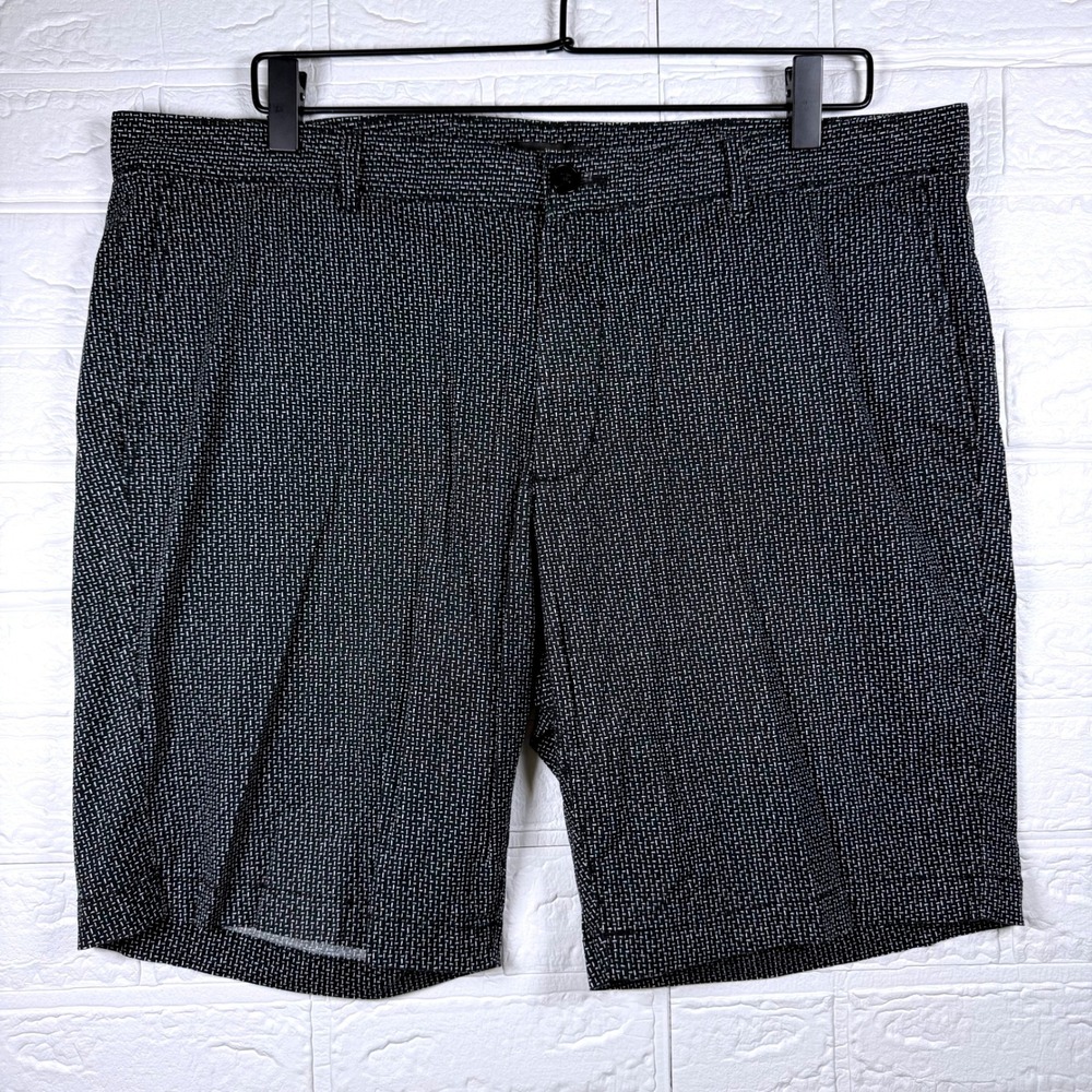 Saks Fifth Avenue Chino Shorts Mens 36 Black White Patterned Casual Designer